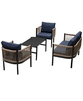 Mondawe Multi-person Outdoor Sofa Combination with A Table, Suitable for Garden