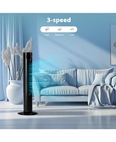Antarctic Star Tower Fan Portable Electric Oscillating Quiet Cooling Remote Control Standing Bladeless Floor Fans 3 Speeds Wind Modes Timer Bedroo