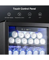 Antarctic Star 1.7 Cu.ft Beverage Cooler with Glass Door, Holds 68 Cans, Digital Temperature Control for Soda, Beer, or Wine, Compact Drink Fridge for