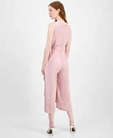 Connected Women's Draped Sleeveless Surplice Jumpsuit