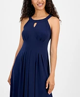 Robbie Bee Women's Sleeveless Keyhole Halter Dress