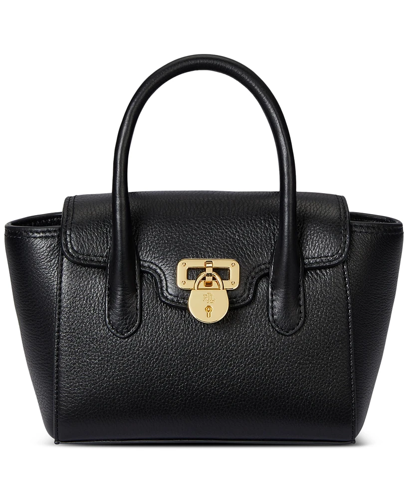 Lauren Ralph Pebbled Leather Small Tanner Satchel