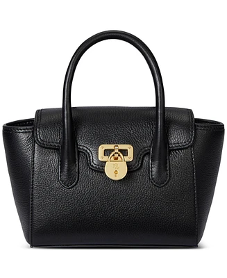 Lauren Ralph Pebbled Leather Small Tanner Satchel