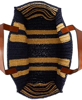 Lauren Ralph Lauren Striped Woven Straw Extra Large Wilow Tote Bag