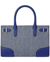 Lauren Ralph Lauren Striped Canvas Small Devyn Tote Bag