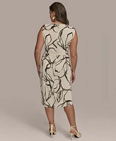 Donna Karan New York Plus Hardware-Trim Side-Twist Dress