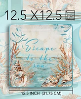 Certified International Escape to the Sea Square Platter