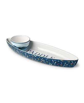Certified International Wake At The Lake 3-d Canoe 2-Piece Chip Dip