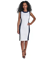 Calvin Klein Women's Colorblocked Sleeveless Scuba Sheath Dress