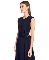 Calvin Klein Women's Jewel-Neck Side-Buckle A-Line Dress