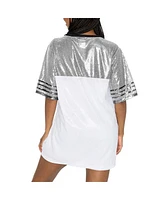 Gameday Couture Women's White/Gray Miami Dolphins Bling It Full Sequin Jersey Dress