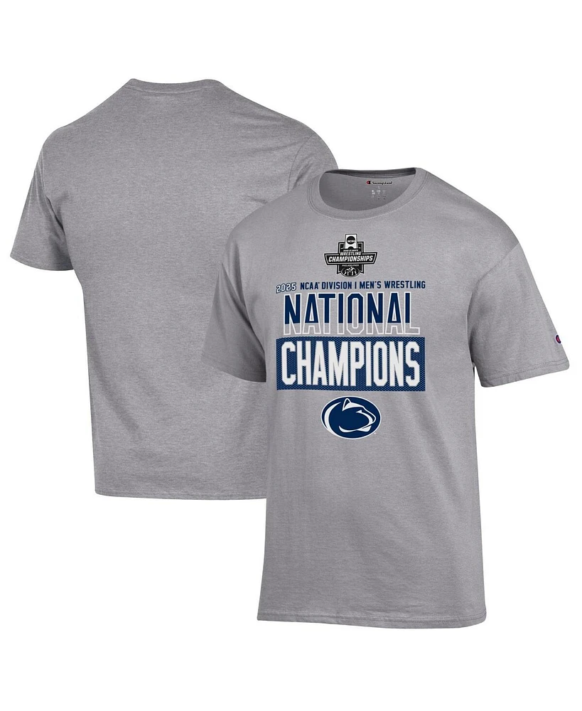 Champion Men's Gray Penn State Nittany Lions 2025 Ncaa Wrestling National Champions Locker Room T-Shirt
