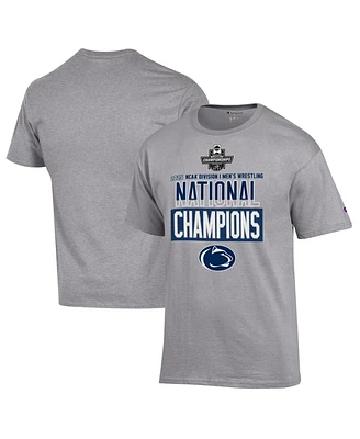 Champion Men's Gray Penn State Nittany Lions 2025 Ncaa Wrestling National Champions Locker Room T-Shirt