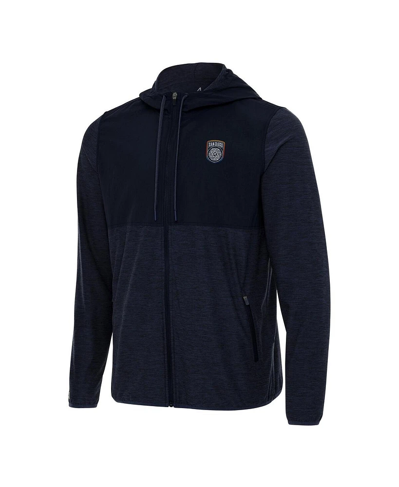 Antigua Men's Navy San Diego Fc Sway Full-Zip Hoodie
