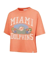 '47 Brand Women's Orange Miami Dolphins Florentina Montauk Cropped T-Shirt