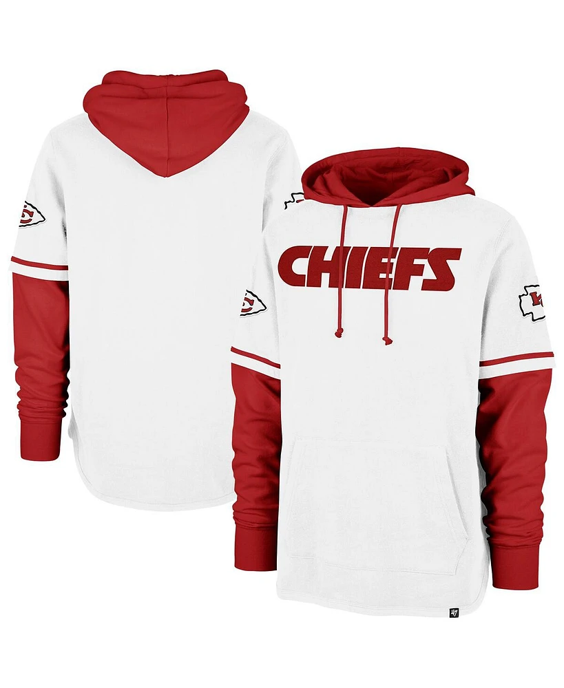 '47 Brand Men's White Kansas City Chiefs Trifecta Shortstop Pullover Hoodie