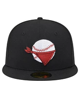 New Era Men's Black Quad Cities River Bandits Authentic Collection 59FIFTY Fitted Hat