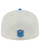 New Era Men's White/Blue Detroit Lions Main 59FIFTY Fitted Hat