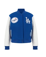 Pro Standard Women's Royal Los Angeles Dodgers Game Day Classics Wool Full-Zip Varsity Jacket