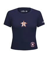 Pro Standard Women's Navy Houston Astros Game Day Classics Baby Doll Cropped T-Shirt
