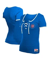 New Era Women's Royal Chicago Cubs Throwback Lace Up T-Shirt