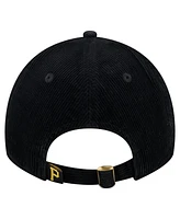 New Era Women's Men's Black Pittsburgh Pirates Corduroy 9TWENTY Adjustable Hat