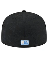 New Era Men's Black Boston Red Sox Tonal Koi 59FIFTY Fitted Hat