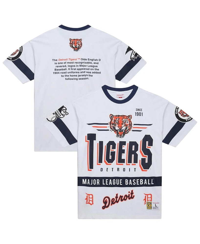 Mitchell & Ness Men's White Detroit Tigers Cooperstown Collection Team Origins Premium T-Shirt