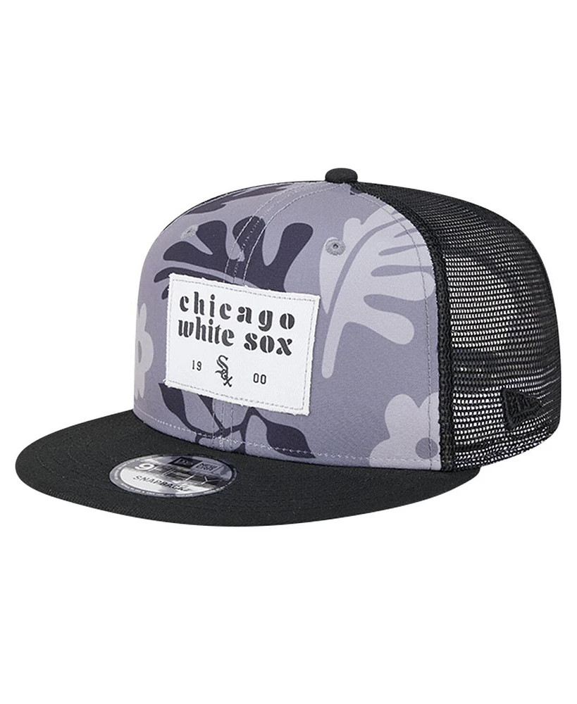 New Era Men's Black Chicago White Sox Bikini Bottom Trucker 9FIFTY Snapback Hat