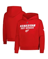 Outerstuff Big Boys and Girls Red Detroit Wings Authentic Pro Wordmark Fleece Pullover Hoodie