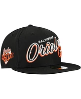 New Era Men's Black Baltimore Orioles Script Sided 59FIFTY Fitted Hat