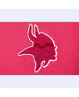 Pro Standard Women's Pink Minnesota Vikings Triple Pink Cropped Fleece Pullover Hoodie