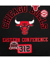 Pro Standard Women's Black Chicago Bulls Area Code Cropped Pullover Sweatshirt