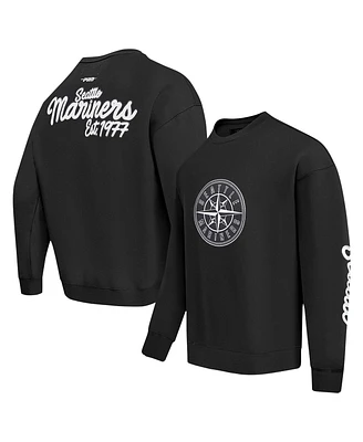 Pro Standard Men's Black Seattle Mariners Paint The City Dropped Shoulder Pullover Sweatshirt