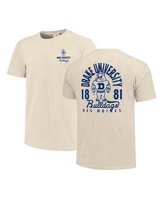 Image One Men's Cream Drake Bulldogs Comfort Colors Mascot Overlay T-Shirt