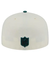New Era Men's White/Midnight Green Philadelphia Eagles Main 59FIFTY Fitted Hat
