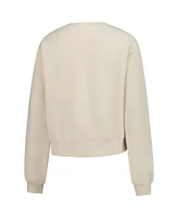 ZooZatz Women's Sand Notre Dame Fighting Irish Cropped Crewneck Sweatshirt