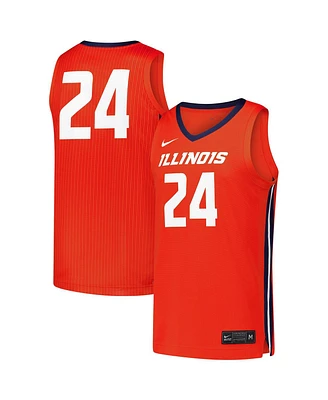 Nike Men's 24 Orange Illinois Fighting Illini Replica Basketball Jersey