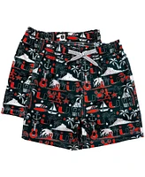 Wes & Willy Big Boys and Girls Green Miami Hurricanes Luau Swim Trunks