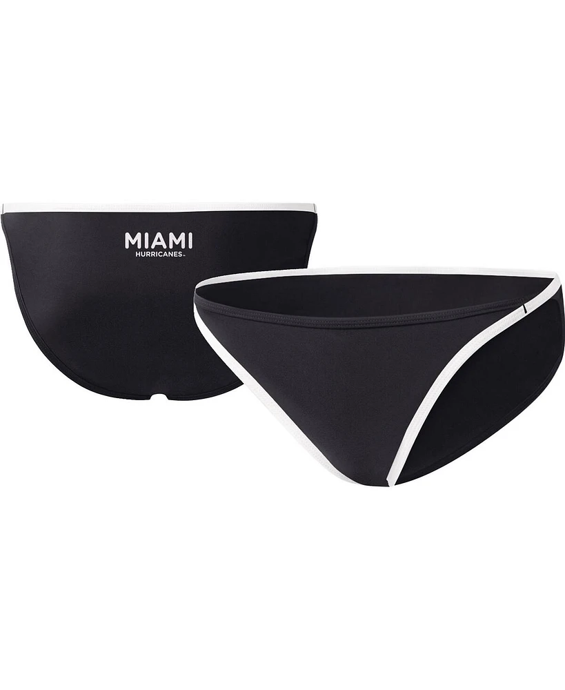 G-iii 4Her by Carl Banks Women's Black Miami Hurricanes Play Action Bikini Bottoms