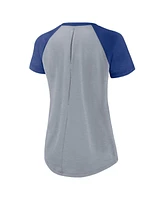 Nike Women's Heather Gray Kansas City Royals Summer Breeze Raglan Fashion T-Shirt