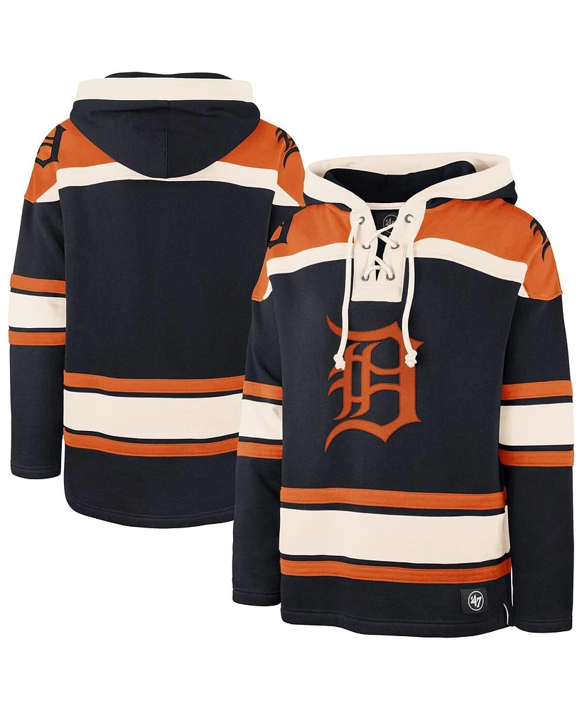 '47 Brand Men's Navy Detroit Tigers Superior Lacer Pullover Hoodie
