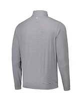 Peter Millar Men's Gray San Diego Padres Perth Sugar Stripe Performance Quarter-Zip Top