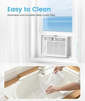 Cowsar Window Air Conditioners 5,000BTU, Cools 150 Sq. Ft,2 Cooling Mode & Fan Speeds,Ultra-Quiet, White