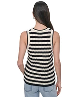 Dkny Jeans Petite Cotton Ribbed Sweater Tank Top