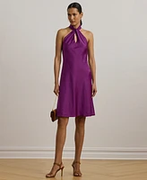 Lauren Ralph Women's Charmeuse Halter Cocktail Dress