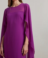 Lauren Ralph Lauren Women's Cape Georgette Gown