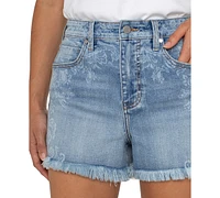 Liverpool Los Angeles Women's Christine A-Line Frayed Jean Shorts