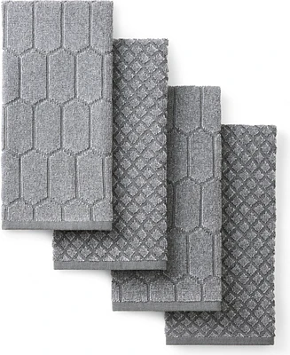 Martha Stewart Honeycomb Chambray Textured Cotton Kitchen Towel Set