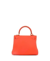 Pre-Owned Hermes Kelly 25 Handbag Orange Swift with Gold Hardware